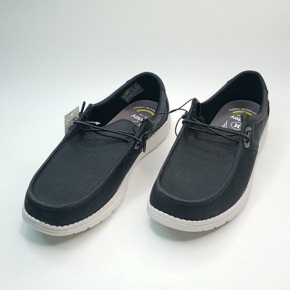 Hurley Nesota Loafer Men Size 12 Black Canvas Boat Slip On Memory Foam main image 9